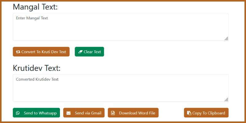 Mangal To Kruti Dev Font Conversion Tool